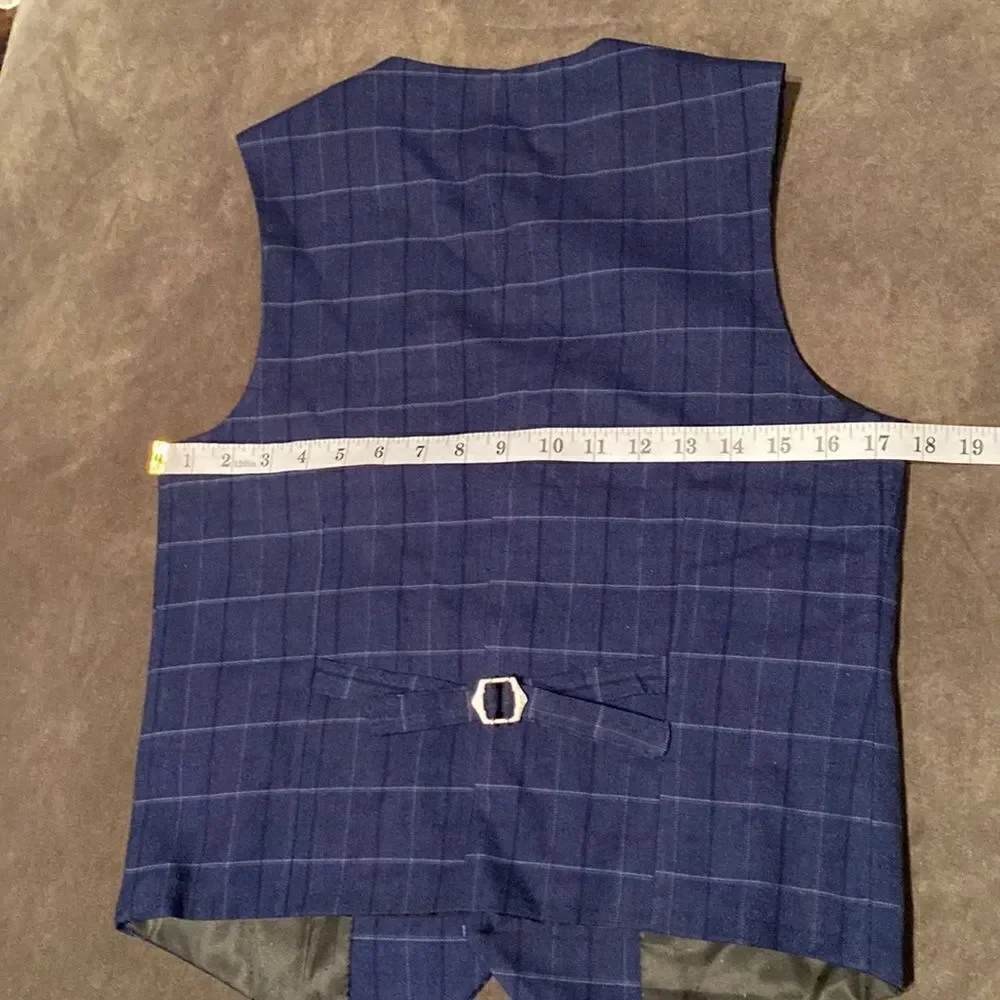 Men’s Plaid Suit Jacket & Vest Single Breasted One Button Business Size 32 NWT